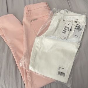 2 Celebrity Pink Optic White and Pink Jeans